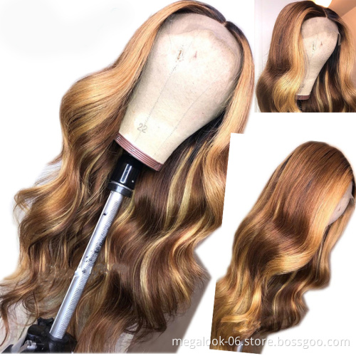 Fashion 100% Human Hair Wigs Piano Color Lace Human Hair Wigs